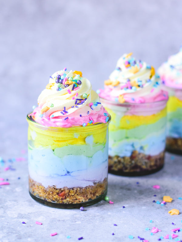Easy Colorful No-bake Cheesecakes
