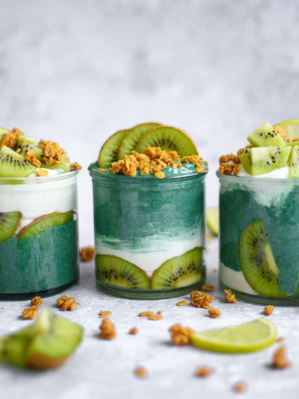 Green Vanilla Chia Pudding Jars